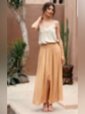 Nomad the Label Samara Ecovera Skirt, Camel, Size M/L
